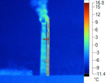 Thermal photo of a chimney