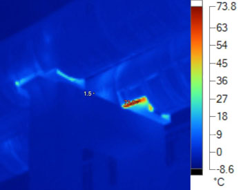 Thermal photo of heat pipelines